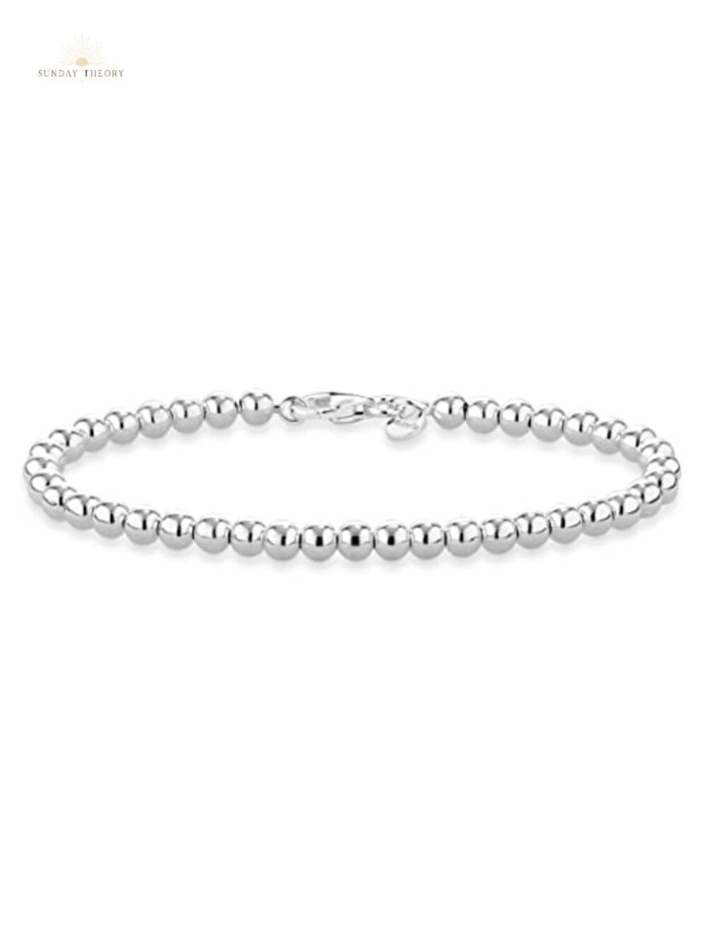 Italian Sterling Silver 4mm Ball Chain Bracelet Women Handmade Lobster Clasp